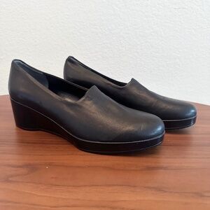 NEW Robert Clergerie Lambskin Leather Black Platform Loafer Size 40.5 Size US 11